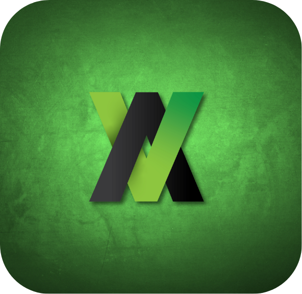 green background with logo