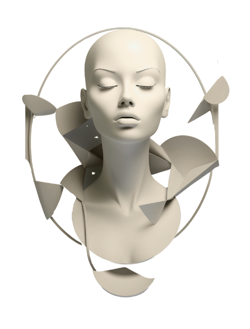 3D female bust statue